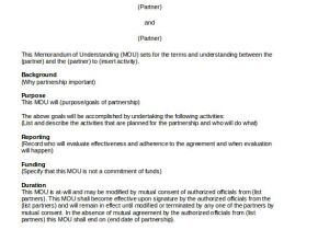 Mou Contract Template 13 Memorandum Of Agreement Templates Word Pdf Free