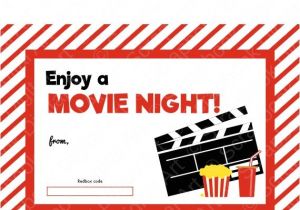 Movie Gift Certificate Template Printable Redbox Gift Card Tag Printable Card Movie Night