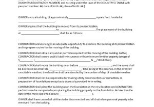Moving Contract Template Moving House Contract Templates at Allbusinesstemplates Com