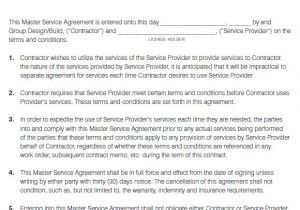 Msa Contract Template Master Service Agreement Template Playbestonlinegames