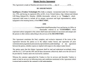 Msa Contract Template Sample Master Service Agreement 8 Documents In Pdf Word