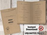 Multi Page Booklet Template Printable Wedding Ceremony Book Template Unlimited Pages