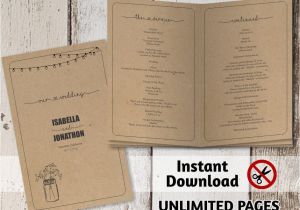 Multi Page Booklet Template Printable Wedding Ceremony Book Template Unlimited Pages