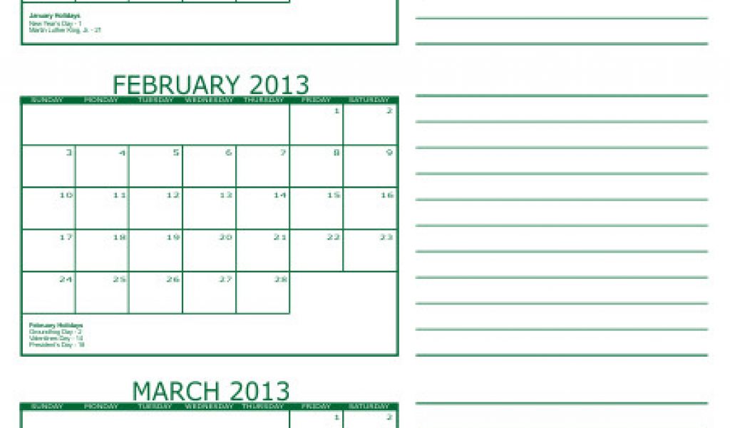 Multiple Month Calendar Template Printable Multi Month Calendars Calendar Template 2018 8208