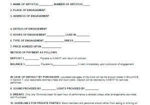 Music Booking Agent Contract Template 8 Booking Agent Contract Templates Free Word Pdf