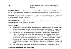 Music Licensing Contract Template 9 Best Agreement Templates Images On Pinterest Resume