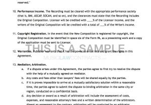 Music Publishing Contract Template Music Publishing Agreement Template Good Music Publisher