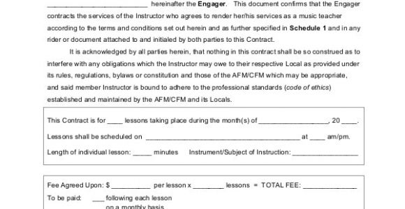 Music Teacher Contract Template 9 Teacher Agreement Contract Samples Word Pdf