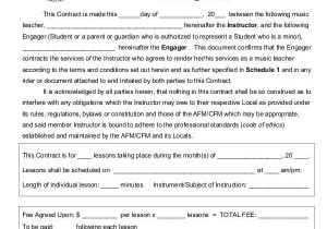 Music Teacher Contract Template 9 Teacher Contract Samples Templates Pdf Doc