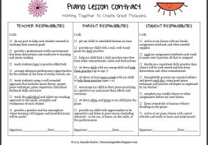 Music Teacher Contract Template the Teaching Studio Free Printable Piano Lesson Contract