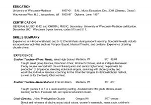 Musician Resume Samples Music Resume for College Application Resume Ideas