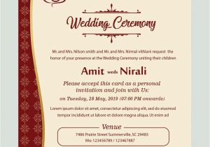 Muslim Marriage Card Matter In English Free Kankotri Card Template with Images Printable