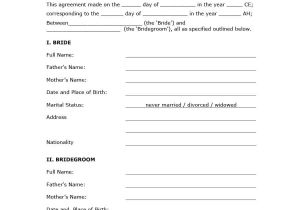 Muslim Marriage Contract Template 33 Marriage Contract Templates Standart islamic Jewish