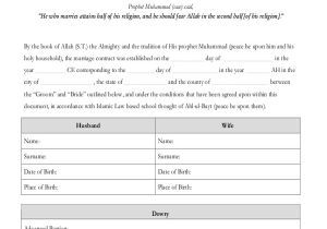 Muslim Marriage Contract Template Sample Marriage Contract form 8 Free Documents In Doc Pdf