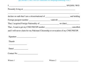 Nadra Id Card Name Search Afidavit for Cancellation Of Nicop Fill Online Printable