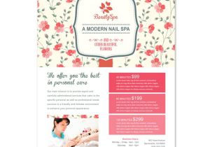 Nail Brochure Templates Free Nail Spa Center Flyer Template