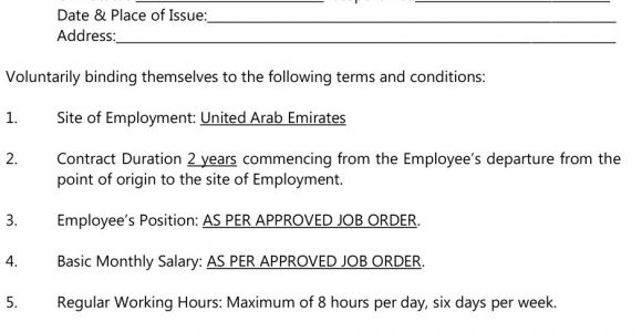 Nail Technician Contract Template for Employers Srl International Manpower Services