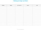 Name and Email List Template Free Printable Contact List Templates