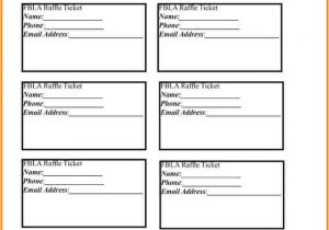 Name and Email Template Simple Blank Ticket Template Example for Fbla Raffle with