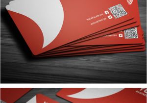 Name Card Qr Code Design Clean Red Corporate Business Card Template with Embedded Qr