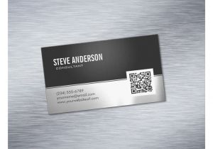 Name Card Qr Code Design Qr Code Professional Modern Black Silver Metallic Business