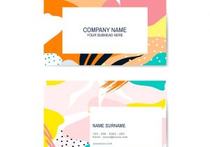 Name Card Vector Design Free Download Colorful Memphis Pattern Business Card Vector Free Image