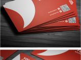 Name Card with Qr Code Clean Red Corporate Business Card Template with Embedded Qr