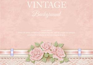 Naming Ceremony Invitation Card Background Vintage Background with Roses