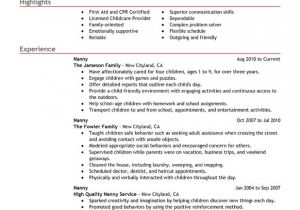 Nannies Resume Sample Nanny Resume Examples Created by Pros Myperfectresume