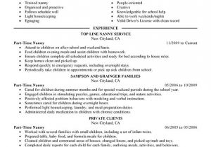 Nannies Resume Sample Unforgettable Part Time Nanny Resume Examples to Stand Out