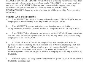 Nanny Contract Template Australia 10 Nanny Contract Sample Templates Word Docs