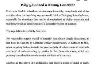 Nanny Contract Template Australia Printable Nanny Contract Printables Nanny Contract
