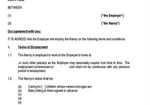 Nanny Contract Template Uk 12 Nanny Contract Templates Word Docs