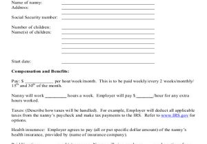 Nanny Contract Template Uk 7 Nanny Agreement Contract Sample Templates Word Docs