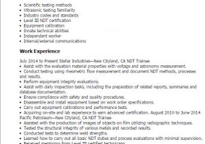 Ndt Level 2 Fresher Sample Resume Professional Ndt Trainee Templates to Showcase Your Talent