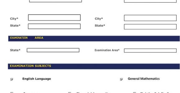 Neco Template Waec Registration Template form for May June and Gce