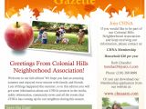 Neighborhood Newsletter Template Our Colonial Hills Neighborhood association Fall