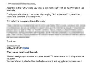 Net Neutrality Email Template Bot or Not Verifying Public Comments On Net Neutrality
