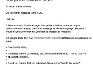 Net Neutrality Email Template Bot or Not Verifying Public Comments On Net Neutrality