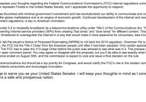 Net Neutrality Email Template Marco Rubio 39 S Reply to My Email Netneutrality