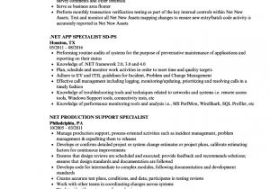 Net Resume Sample Net Specialist Resume Samples Velvet Jobs