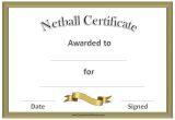 Netball Certificate Templates Free Netball Certificates