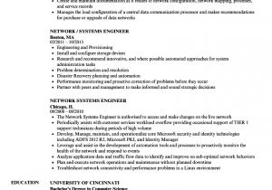 Network Engineer Responsibilities Resume Network Systems Engineer Resume Samples Velvet Jobs