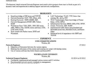 Network Engineer Resume 2 Year Experience Network Engineer Resume Sample Technical Resumes