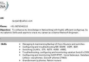 Network Engineer Resume 3 Years Experience Network Engineer Resume format
