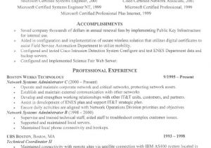 Network Engineer Resume Bullets Network Technician Resume Example Network Administration