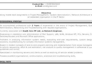 Network Engineer Resume In India Sample Network Engineer Resume