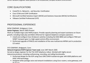 Network Engineer Resume Objective Sample Resume for Experienced Network Engineer