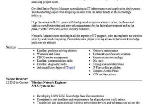 Network Engineer Resume Sample Wireless Network Engineer Objectives Resume Objective