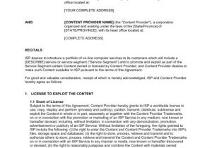 Network Service Contract Template Content Provider Agreement Template Word Pdf by